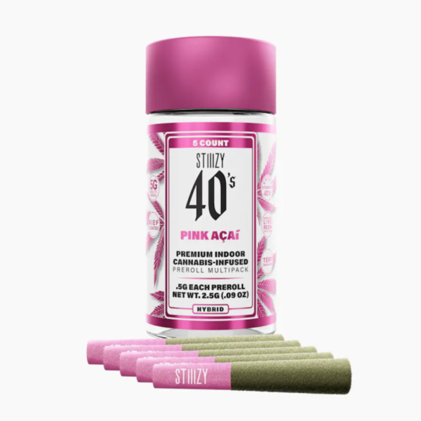 STIIIZY - PINK ACAI - .5G 40's Infused Preroll 5 Pack